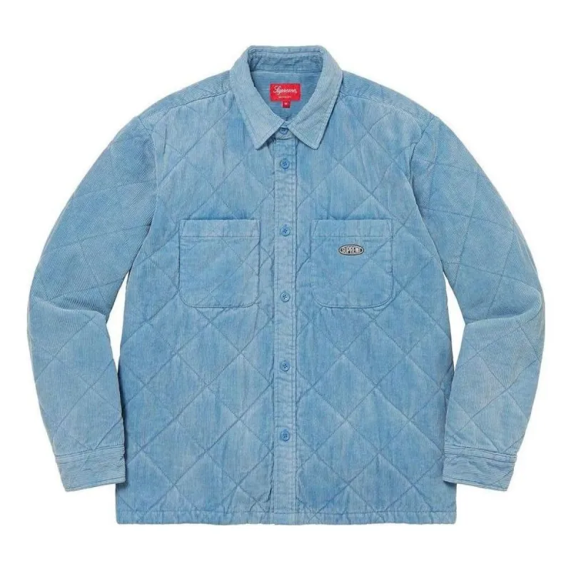 Supreme Quilted Corduroy Shirt 'Teal' SUP-FW22-734 sold by KicksCrew