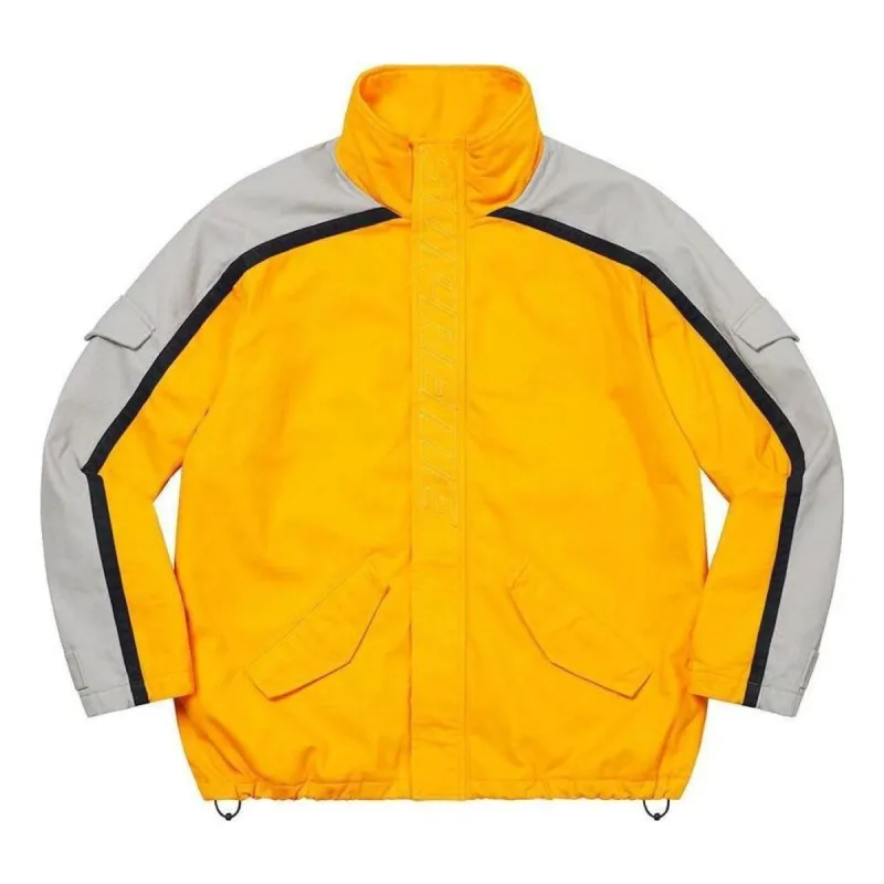 Supreme Brushed Twill Zip Jacket 'Yellow Grey' SUP-FW22-701 sold by KicksCrew