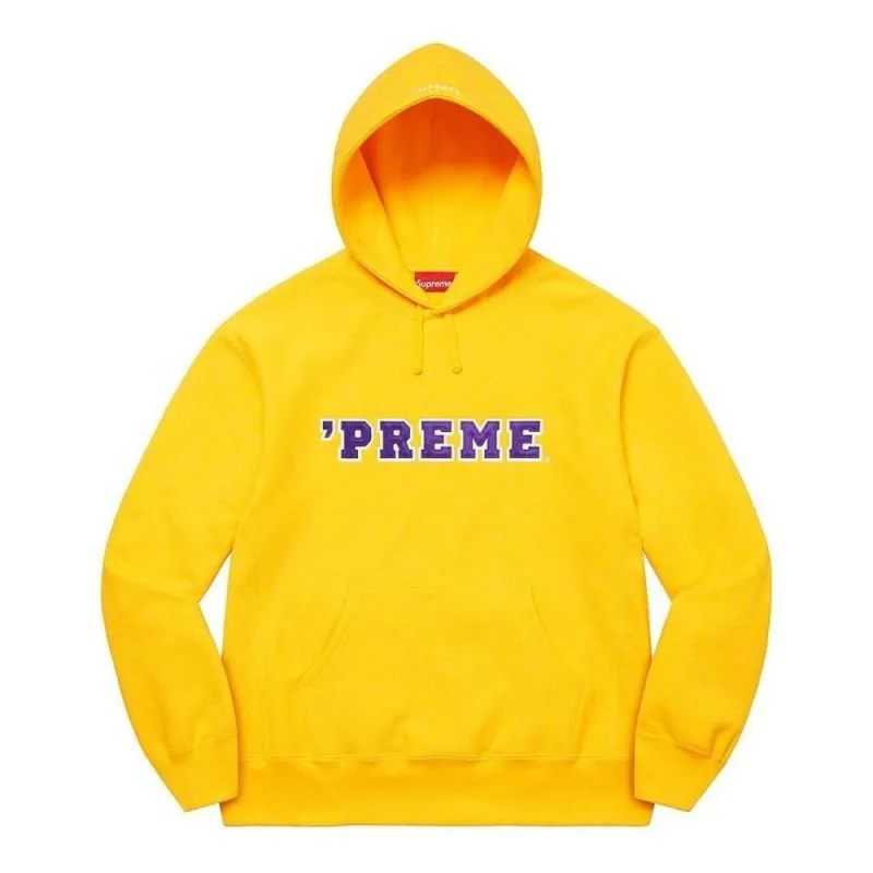 Supreme 'Preme Hooded Sweatshirt 'Yellow Purple' SUP-FW22-624 sold by KicksCrew