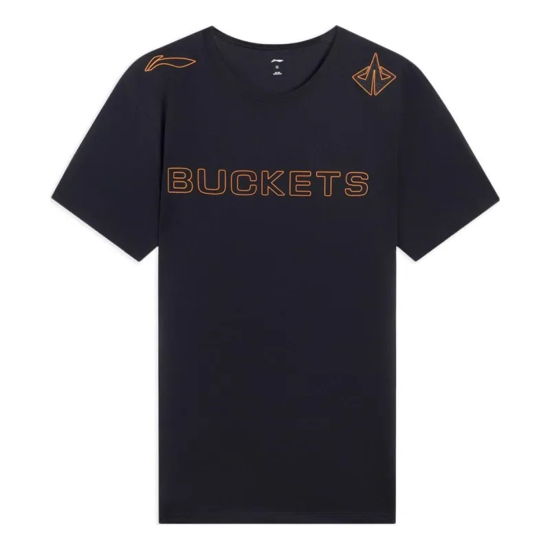 Li-Ning Hoops Buckets Graphic T-shirt 'Black' ATSS585-1 sold by KicksCrew