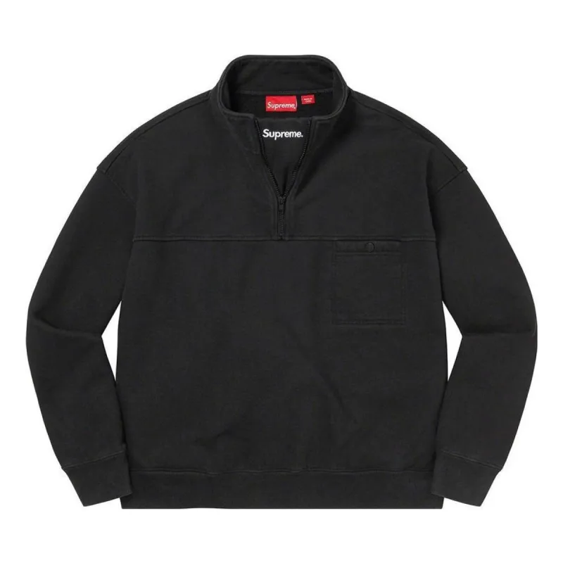 Supreme Washed Half Zip Pullover 'Black' SUP-FW22-332 sold by KicksCrew