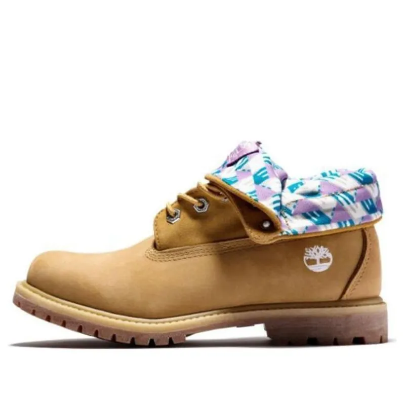 (WMNS) Timberland Roll Top Boots Basic 'Wheat Pink with Plaid Print' A2MDA231 sold by KicksCrew