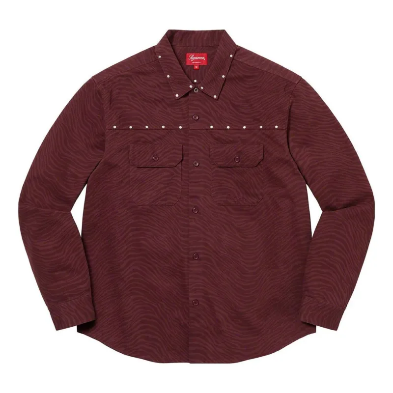 Supreme Studded Work Shirt 'Burgundy' SUP-FW22-167 sold by KicksCrew