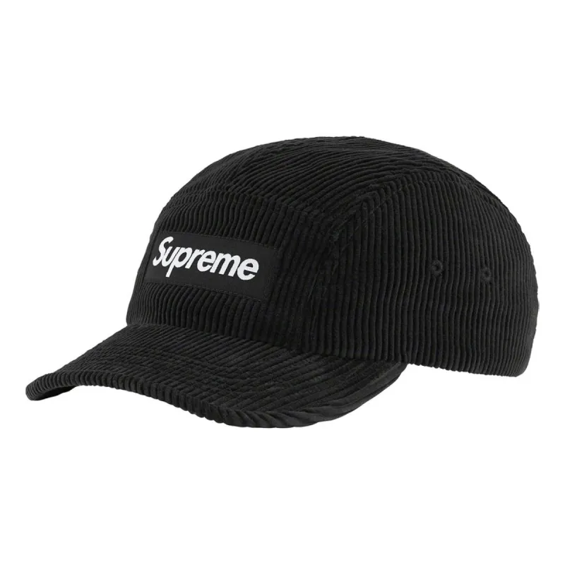 Supreme Corduroy Camp Cap 'Black White' SUP-FW22-1126 made by Supreme