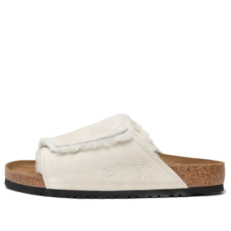 Birkenstock x Stussy Solana Shearling Slide 'Bone' 1027679 sold by KicksCrew