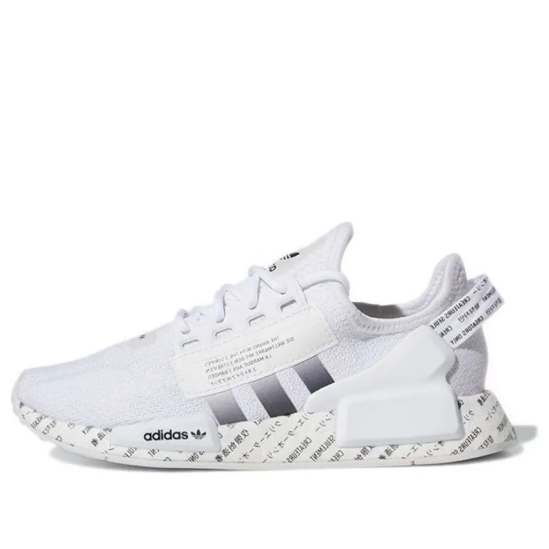 (GS) adidas originals NMD R1 V2 'White Black' GX1122 sold by KicksCrew