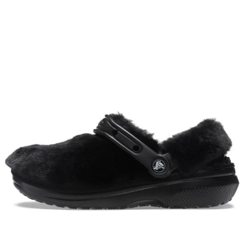 (WMNS) Crocs Classic Fur Sure Slip On Clogs 'Black' 207303-001 sold by KicksCrew