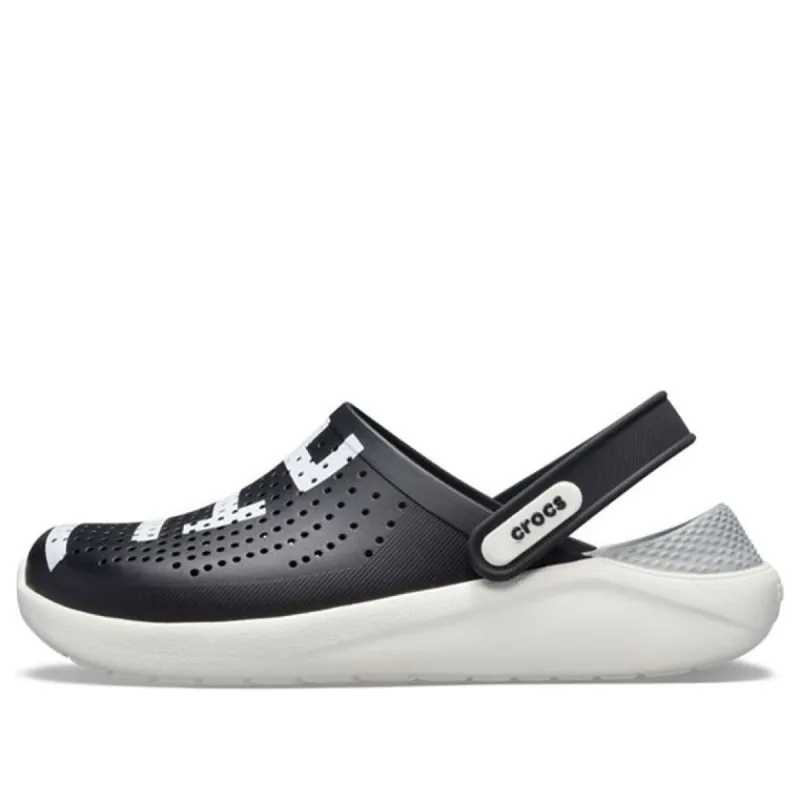 Crocs LiteRide Logo Clogs 'Black White' 205554-066 sold by KicksCrew