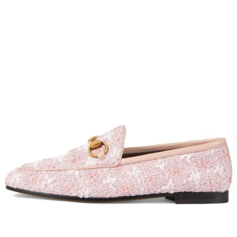 (WMNS) Gucci Jordaan Tweed Loafers 'Pink' 431467-GYV10-5760 sold by KicksCrew