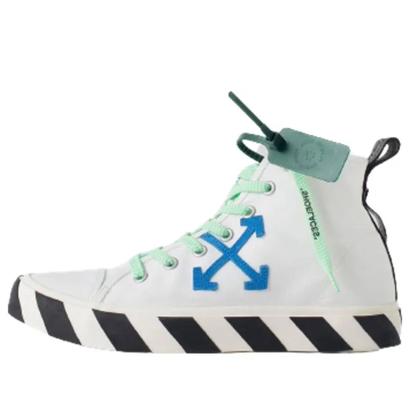 Off-White Mid-Top Vulcanized Canvas Sneaker 'White Blue Green Black' OMIA119F22FAB0010146 sold by KicksCrew