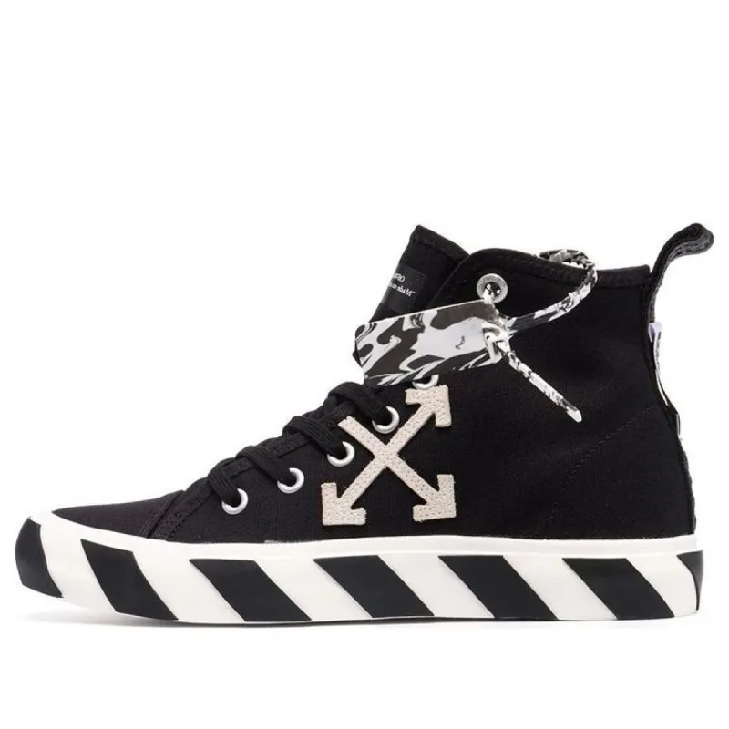 Off-White Mid-Top Vulcanized Canvas Sneaker 'Black White' OMIA119F21FAB0011001 sold by KicksCrew