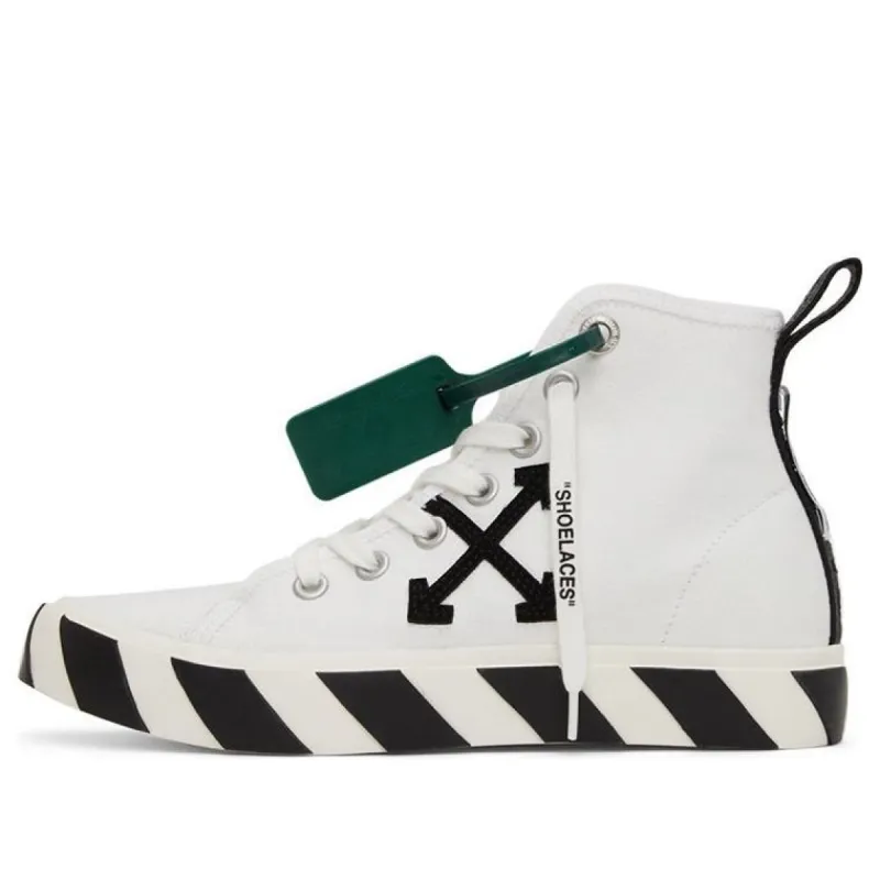 Off-White Mid-Top Vulcanised Canvas Sneaker 'White Green Black' OMIA119C99FAB0010110 sold by KicksCrew