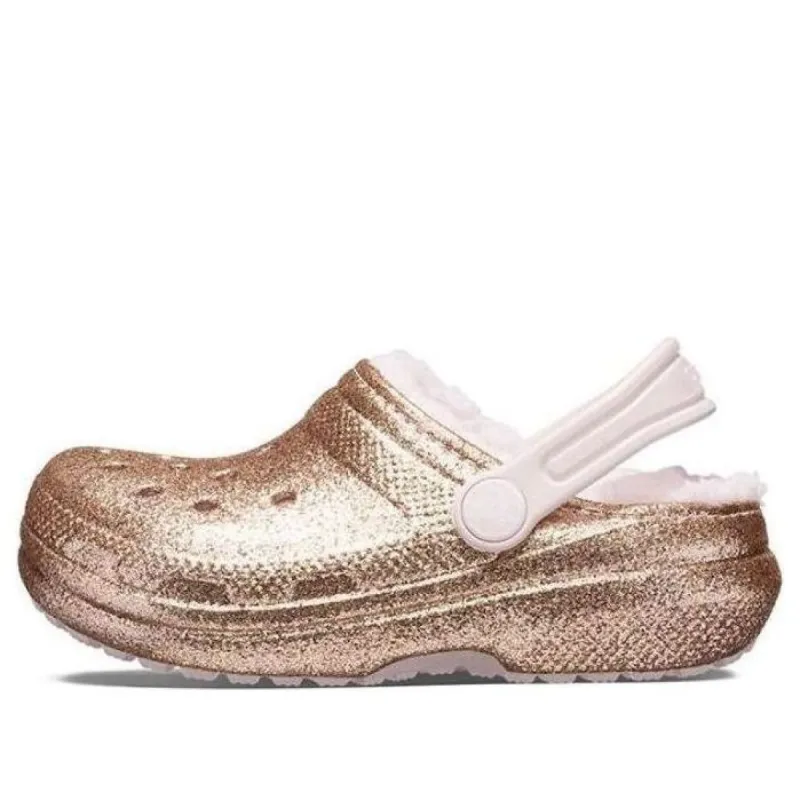 (GS) Crocs Classic Lined Glitter Clogs 'Gold Pink' 207462-2UB sold by KicksCrew