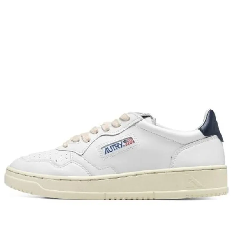 Autry Medalist Leather Low 'White Dark Blue' AULM-LL12 sold by KicksCrew