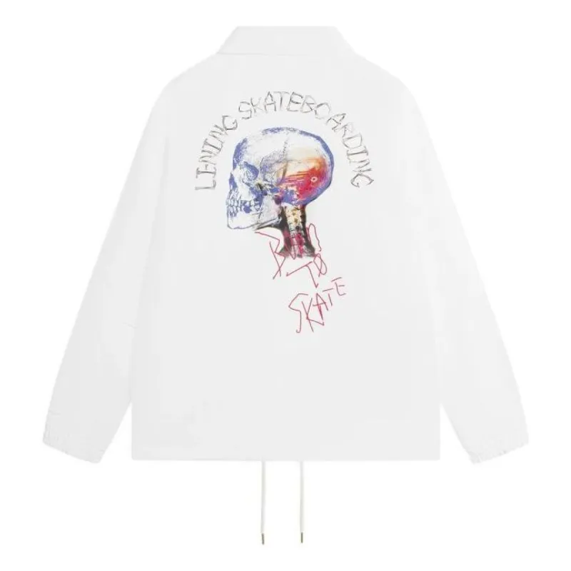 Li-Ning Skateboarding Graphic Loose Fit Coach Jacket 'White' AFDS817-3 sold by KicksCrew