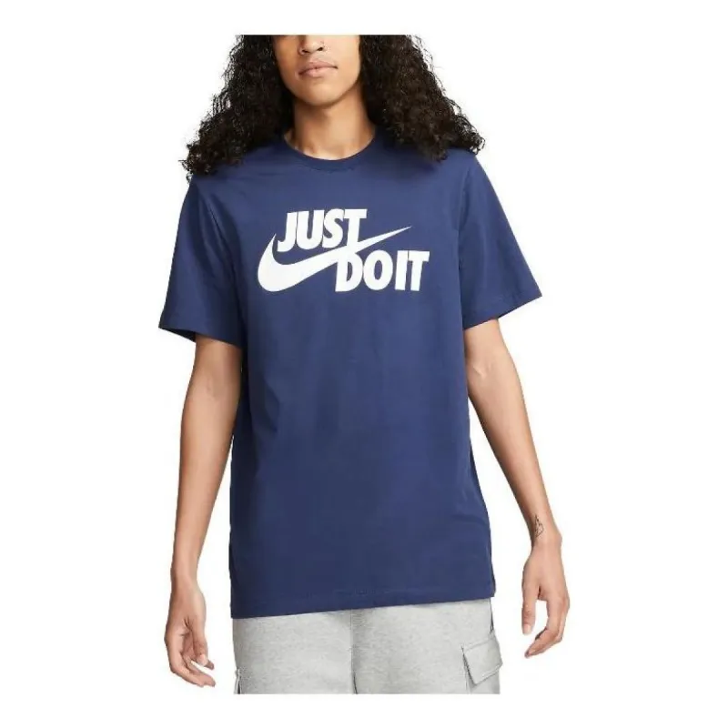 Nike JUST DO IT Logo T-Shirt 'Blue' AR5007-410 sold by KicksCrew