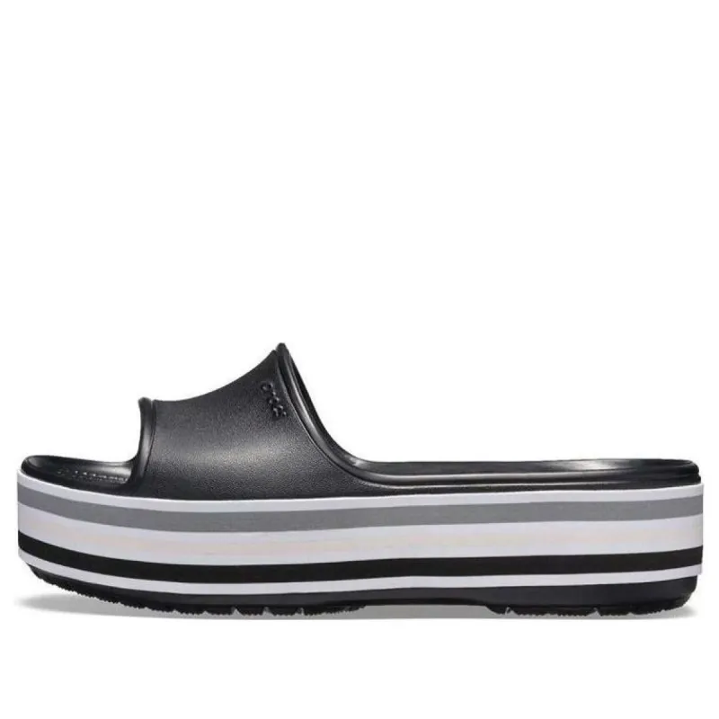 Crocs Crocband Platform Slides 'Black Grey White' 205693-001 sold by KicksCrew