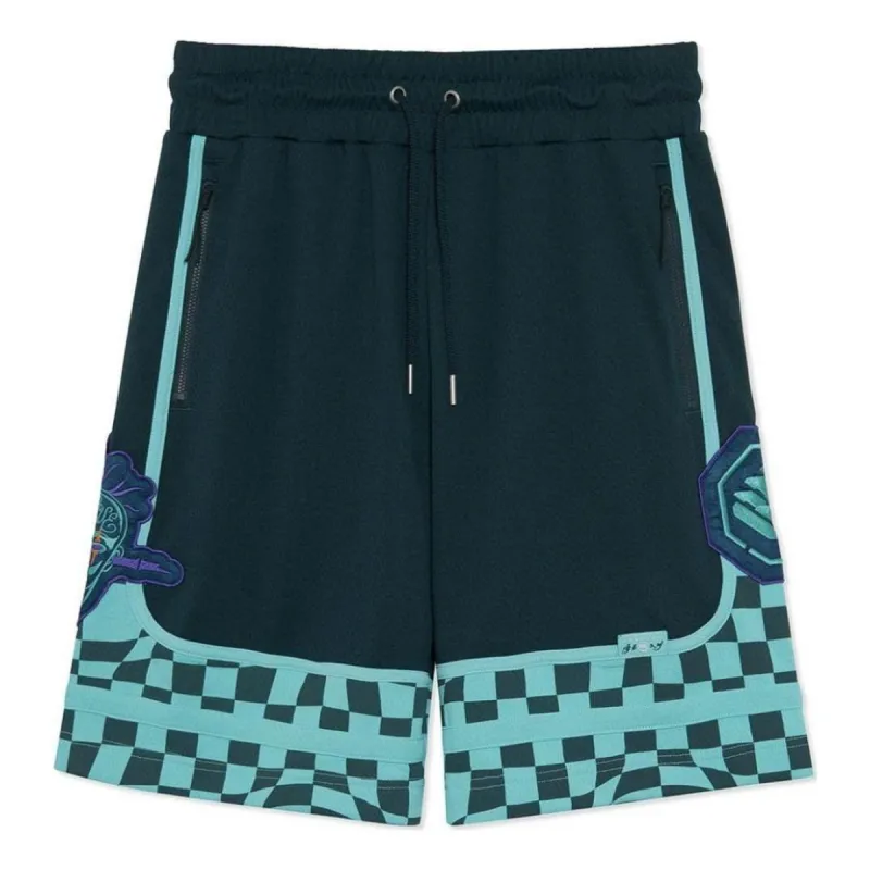 Li-Ning BadFive Checkerboard Basketball Competition Shorts 'Dark Blue Mint' AAPR589-2 sold by KicksCrew