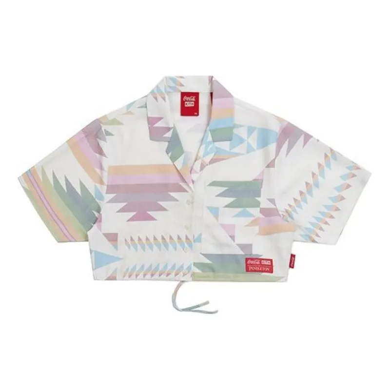 (WMNS) KITH x Coca Cola Cropped Camp Collar 'Ivory Multi' KHW3226-104 sold by KicksCrew