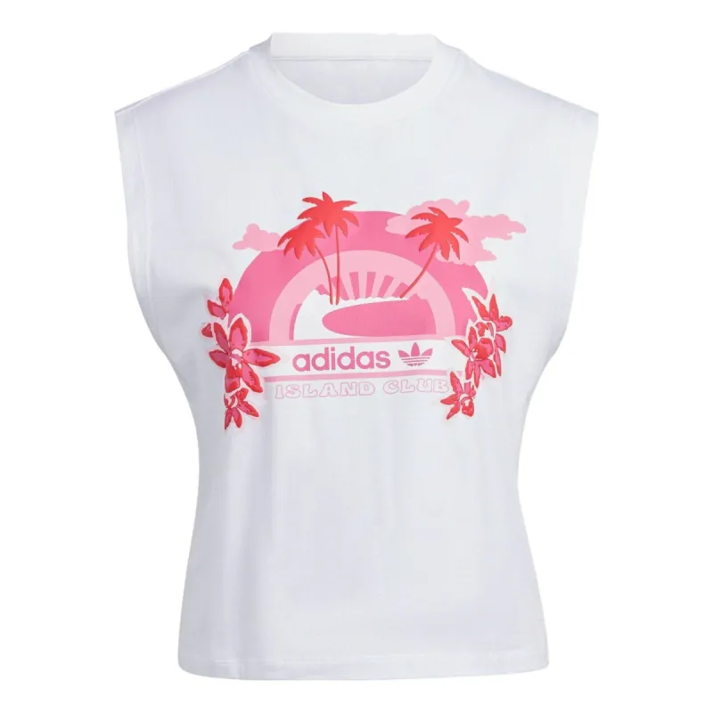 (WMNS) adidas Island Club Sleeveless Graphic Tee 'White' IT8151 sold by KicksCrew