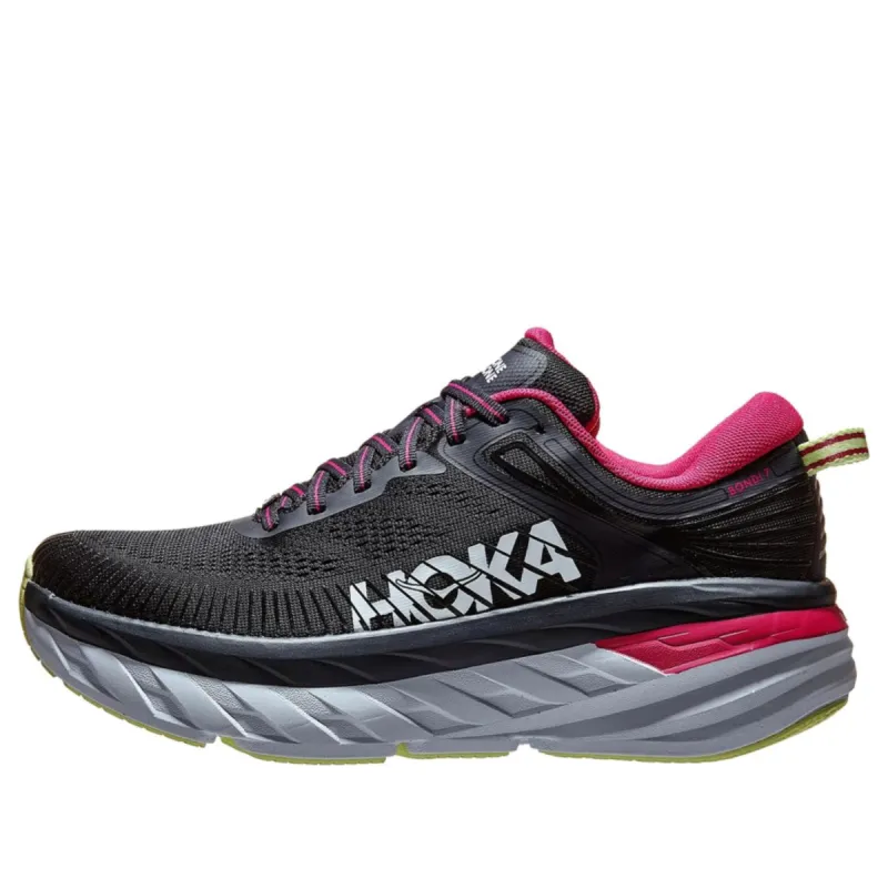 (WMNS) Hoka One One Bondi 7 'Blue Graphite Festival Fuchsia' 1110519-BGFF sold by KicksCrew