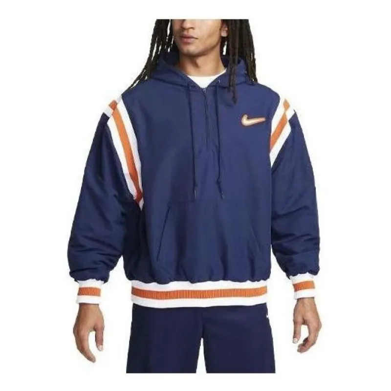 Nike Authentics Woven Lined 1/2-Zip Hoodie 'Blue' FD5918-410 sold by KicksCrew