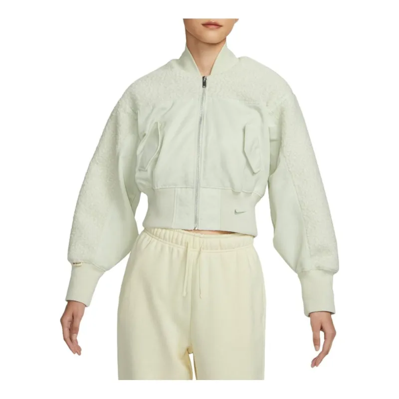 (WMNS) Nike Sportswear Collection High-Pile Fleece Bomber Jacket 'Sea Glass Green' FB8779-020 sold by KicksCrew