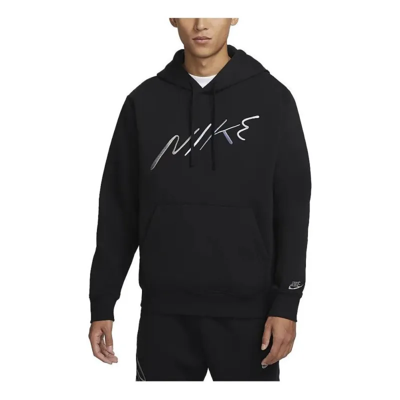 Nike Club Fleece Logo Hoodie 'Black White' FB7489-010 sold by KicksCrew