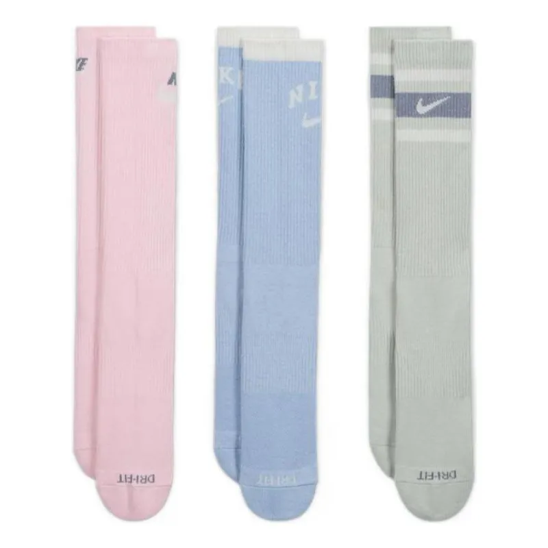 Nike Everyday Plus Cushioned Crew Kit 3 Pares 'Pink Blue Green' DX7665-902 sold by KicksCrew