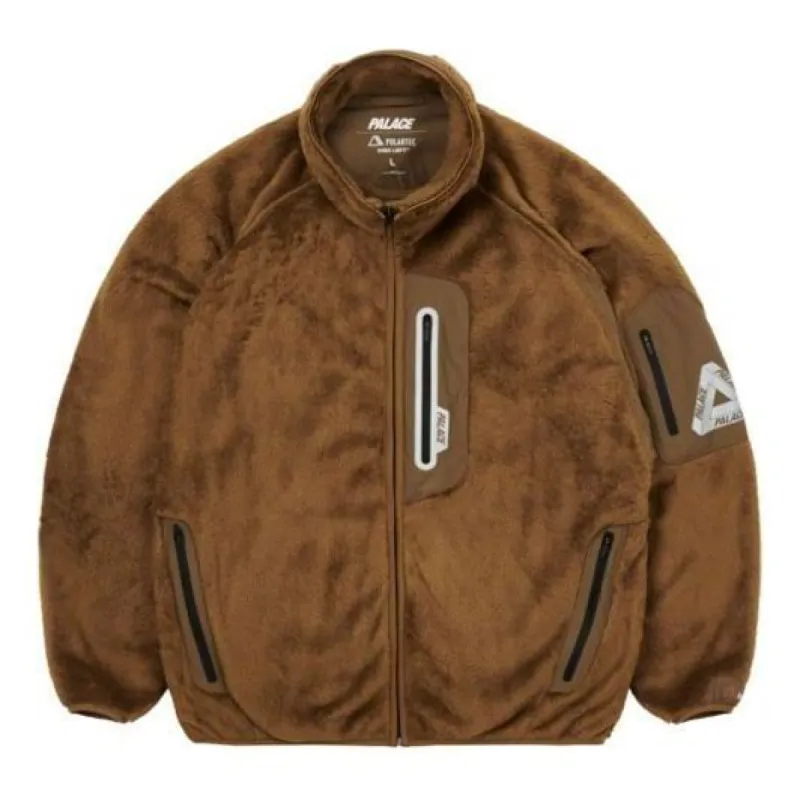 Palace FW21 ULTIMO Polartec High Loft Track Jacket 'Brown' P21JK013 sold by KicksCrew