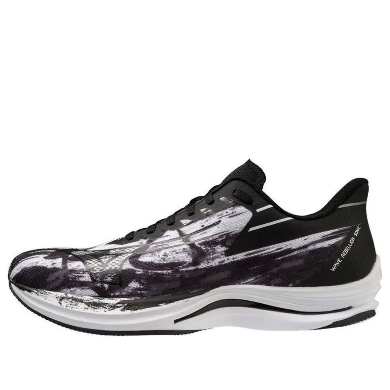 Mizuno Wave Rebellion Sonic 'White Black Paint Stroke' J1GC239201 sold by KicksCrew