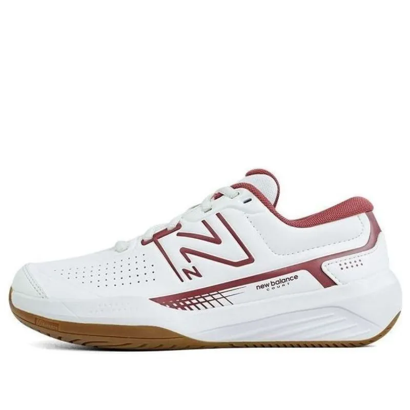 (WMNS) New Balance 696 V5 Hard Court Tennis Shoes 'White Red' WCH696D5 sold by KicksCrew