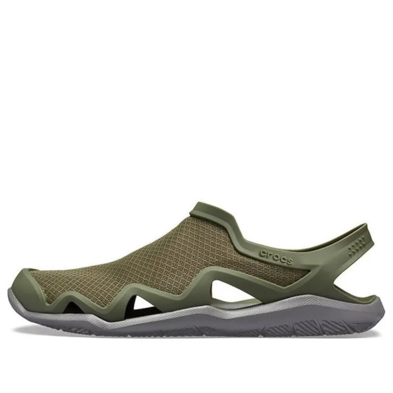 Crocs Swiftwater Mesh Wave Sandals 'Army Green' 205701-3TF sold by KicksCrew