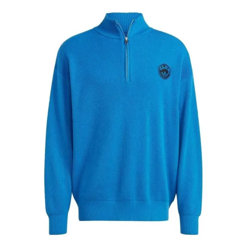 adidas Originals Logo Patch Sweater 'Blue' IA2499 sold by KicksCrew