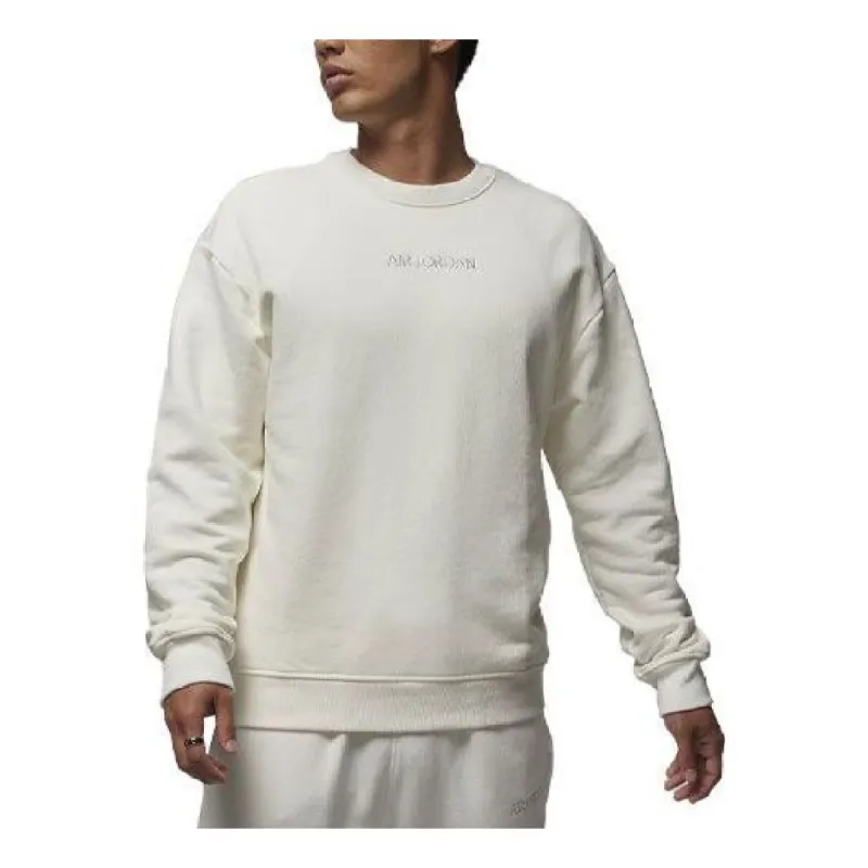 Air Jordan Wordmark Fleece Crewneck Sweatshirt 'Sail' FJ7789-133 sold by KicksCrew