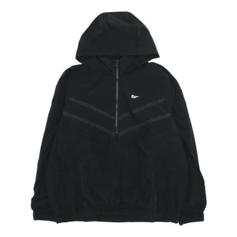 Nike Heritage Essentials Half-zip Overhead Woven Windbreaker Jacket 'Black' FD0903-010 sold by KicksCrew