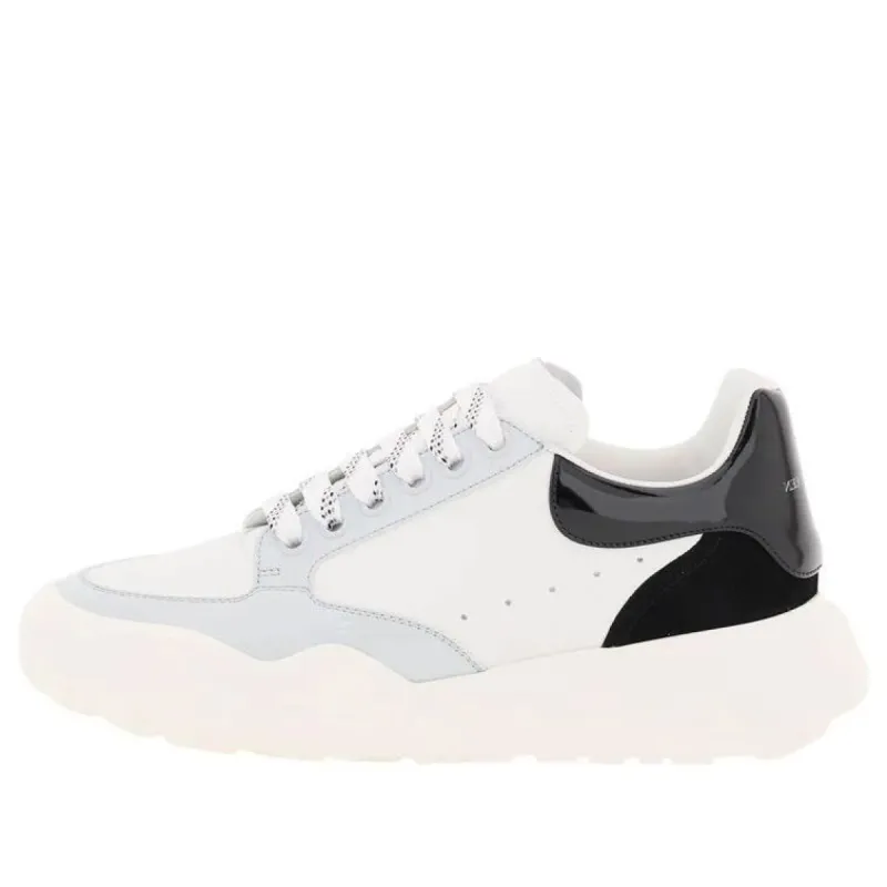 (WMNS) Alexander McQueen Court Leather Sneakers 'White Black Grey' 708077WICDB8979 sold by KicksCrew