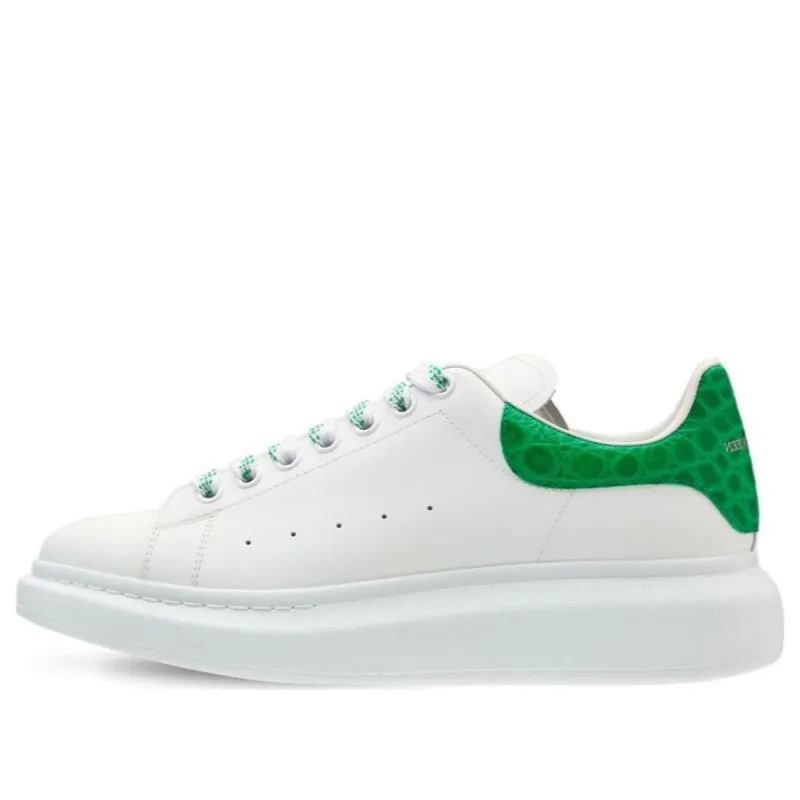 Alexander McQueen Oversized Sneaker 'White Green Crocodile' 625162WHYB89409 sold by KicksCrew