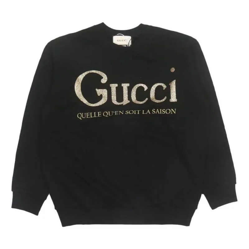 WMNS) GUCCI Sparkling Long Sleeve Track Top 'Black' 688615