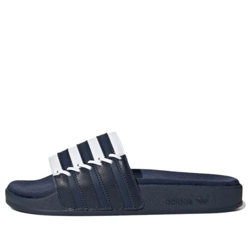 (WMNS) adidas Adilette Slide 'Stitched - Collegiate Navy' GY1006 sold by KicksCrew