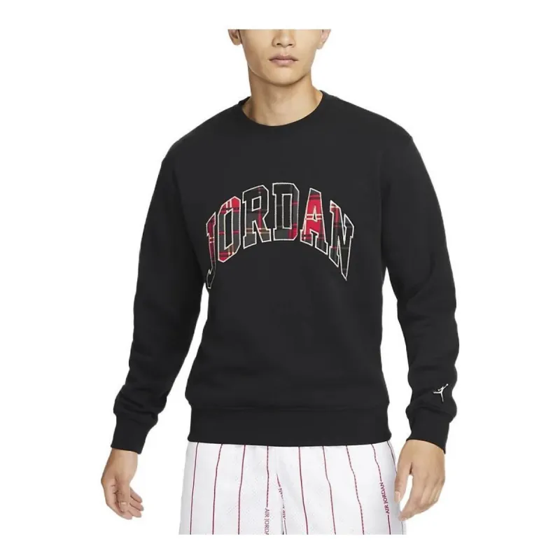 Air Jordan Logo Sweater 'Black red' DV1576-010 sold by KicksCrew