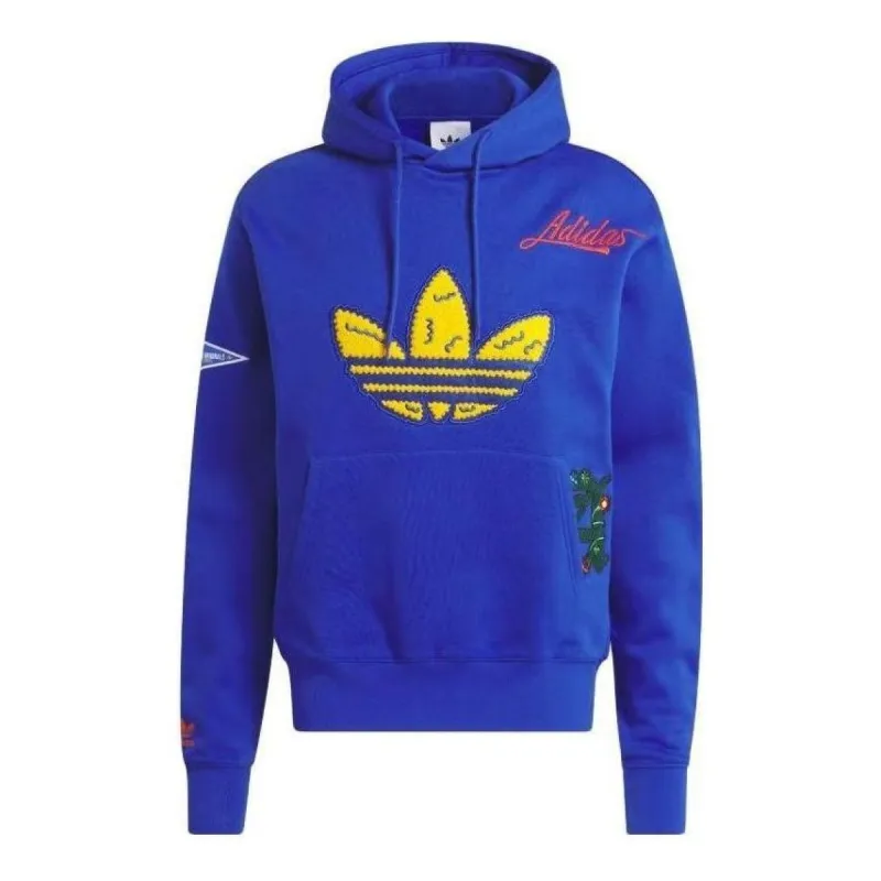 adidas originals Collegiate Badge Hoodie 'Blue' IL2355 sold by KicksCrew