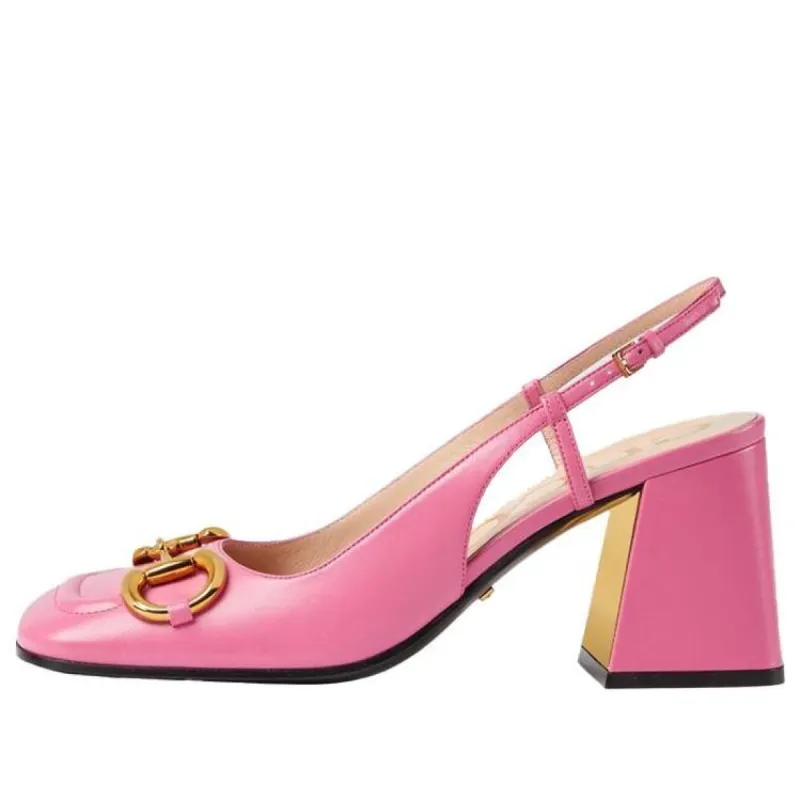 (WMNS) Gucci Mid-Heel Slingback with Horsebit 'Pink' 643892-C9D00-5609 sold by KicksCrew
