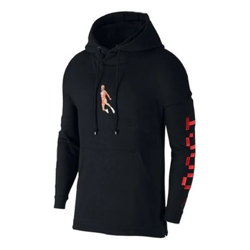Air Jordan Logo Hoodie 'Black Red' AJ0431-010 sold by KicksCrew