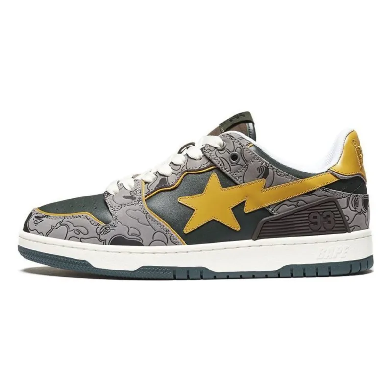 (WMNS) Bape Sk8 Sta Low 'Grey Yellow' 1H80-291-007-YELLOW sold by KicksCrew