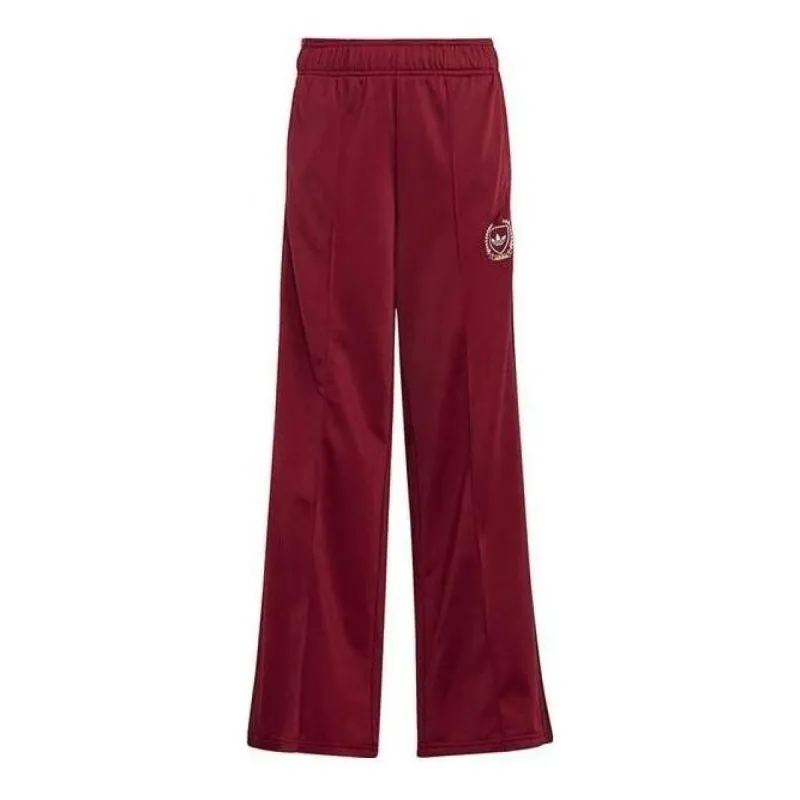 (GS) adidas Collegiate Graphic Pack Wide Leg Track Pants 'Burgundy' IJ0752 sold by KicksCrew
