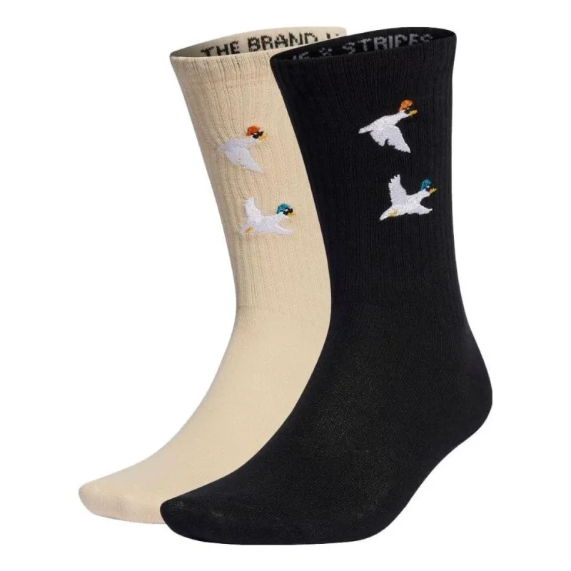 adidas Adventure Exclusive Crew Socks 2 Pairs 'Black Light Brown' HZ4286 sold by KicksCrew