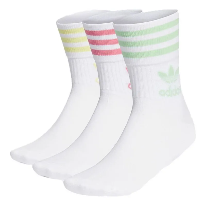 Adidas originals Enjoy Summer Mid Cut Crew Socks 3 Pairs 'White' H62015 sold by KicksCrew