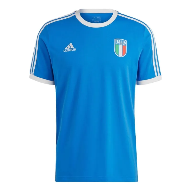 adidas Italy 3-Stripes Tee 'Blue' HT2185 sold by KicksCrew