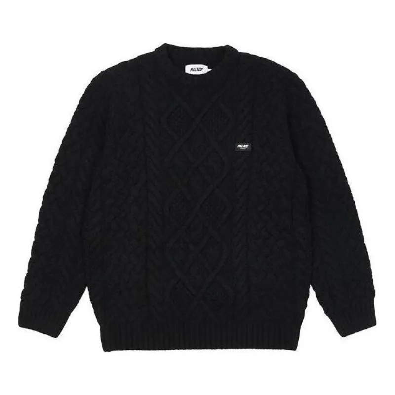 Palace Cable Knit Sweater 'Black' P23KW002 sold by KicksCrew